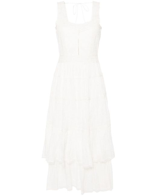 Twin-Set lace-trim cotton maxi dress