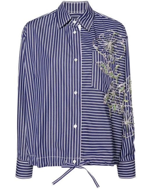 Des Phemmes Hibiscus striped cotton shirt