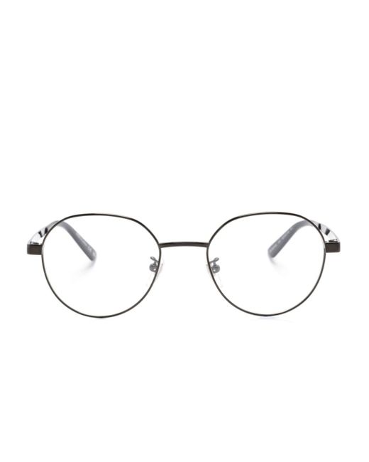 Gucci Web-stripe oval-frame glasses