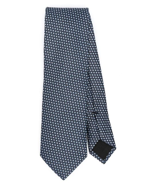 Boss geometric-print tie