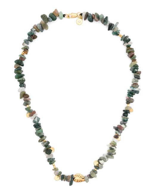 Bimba Y Lola leaf-bead stone necklace