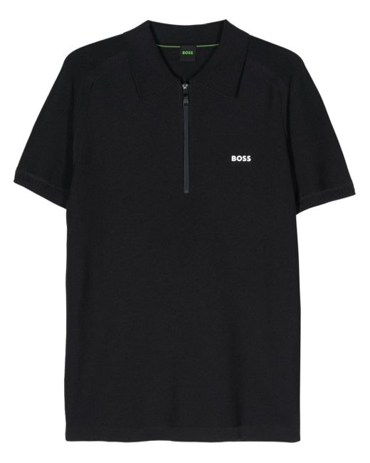 Boss logo-rubberised polo shirt