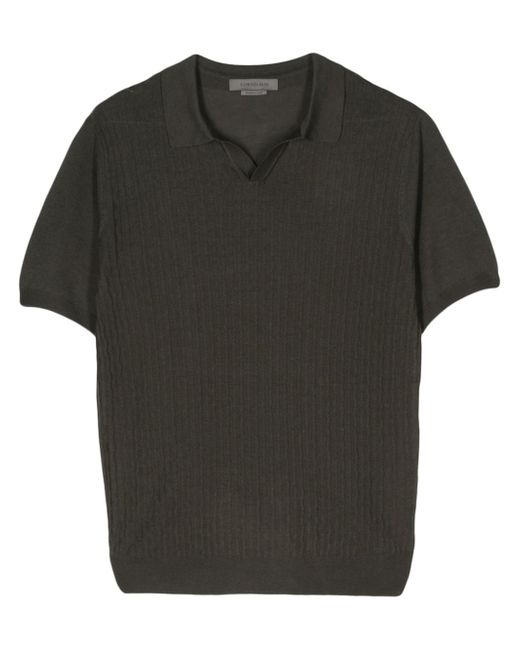 Corneliani patterned-jacquard knitted polo shirt