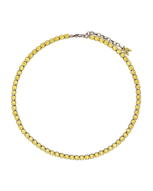 Amina Muaddi Tennis crystal-embellished necklace
