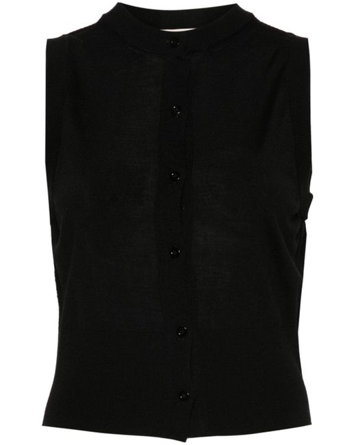 Semicouture button-up knitted vest
