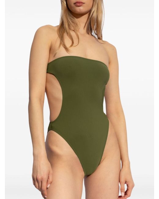 Saint Laurent strapless cut-out swimsuit