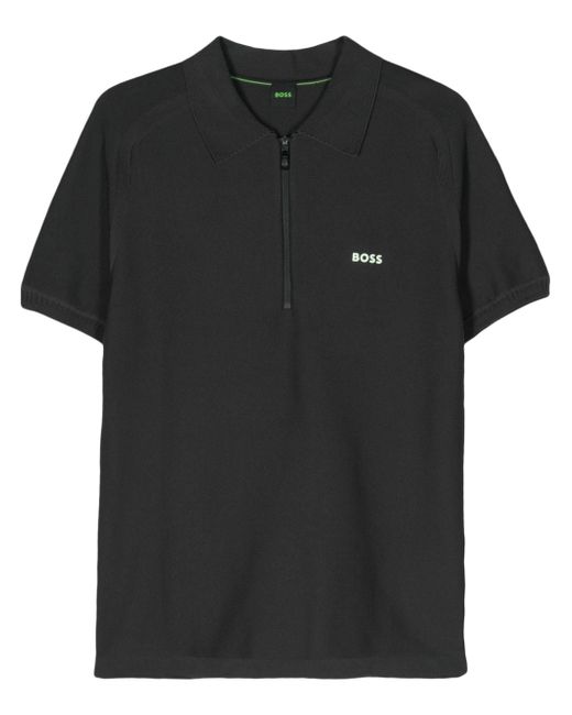 Boss logo-rubberised polo shirt