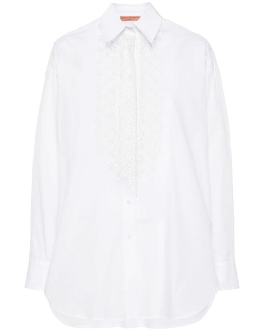 Ermanno Scervino lace-panelling poplin shirt