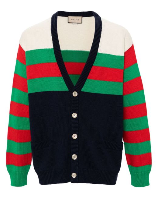 Gucci Web-stripe V-neck cardigan