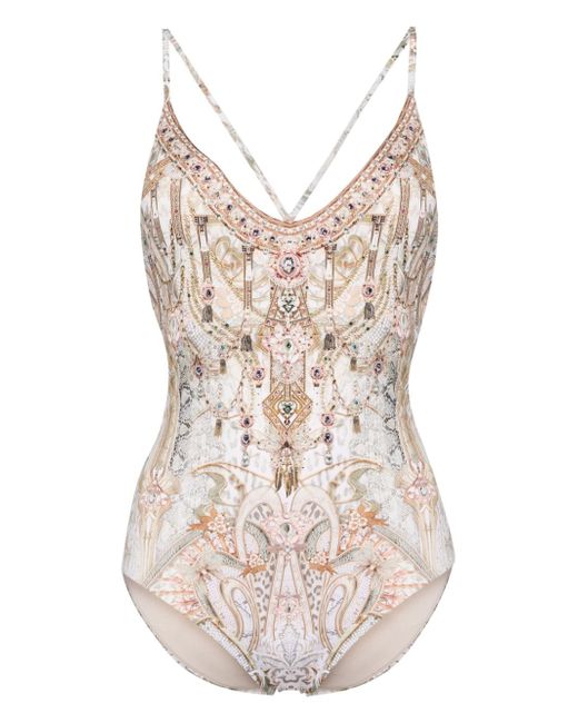 Camilla Tower Tales graphic-print swimsuit