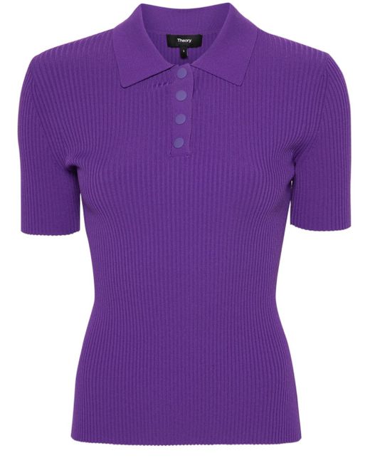 Theory knitted ribbed polo top