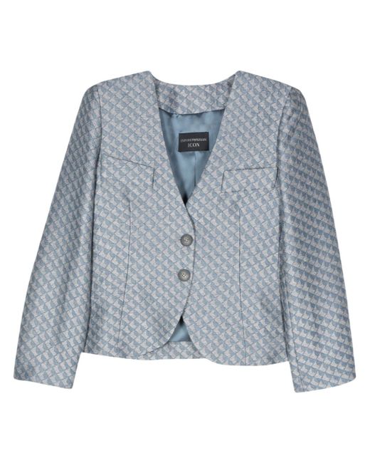 Emporio Armani patterned-jacquard blazer