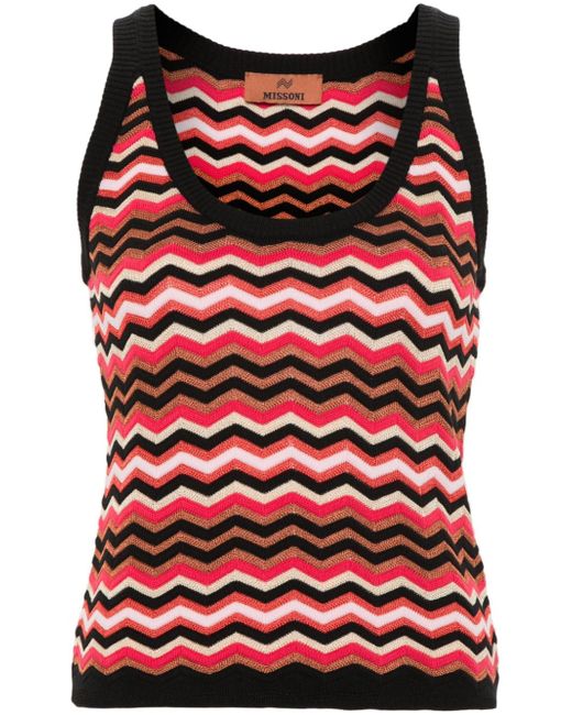 Missoni zigzag-woven knitted top