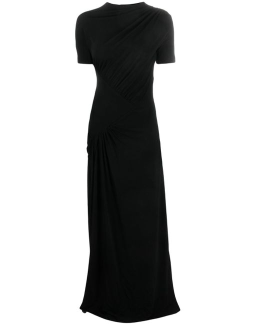 Givenchy gathered short-sleeve maxi dress