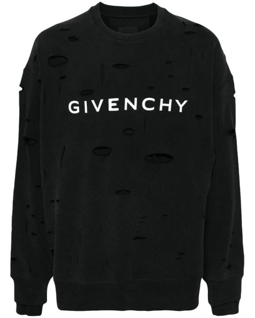 Givenchy logo-print ripped sweatshirt