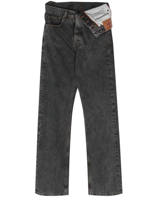 Y / Project Evergreen asymmetric-waist straight-leg jeans