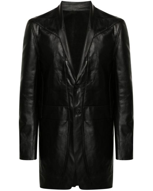 Rick Owens Lido single-breasted leather blazer