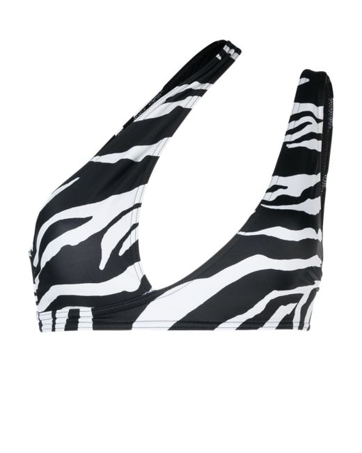 Stella McCartney zebra-print cut-out bikini top