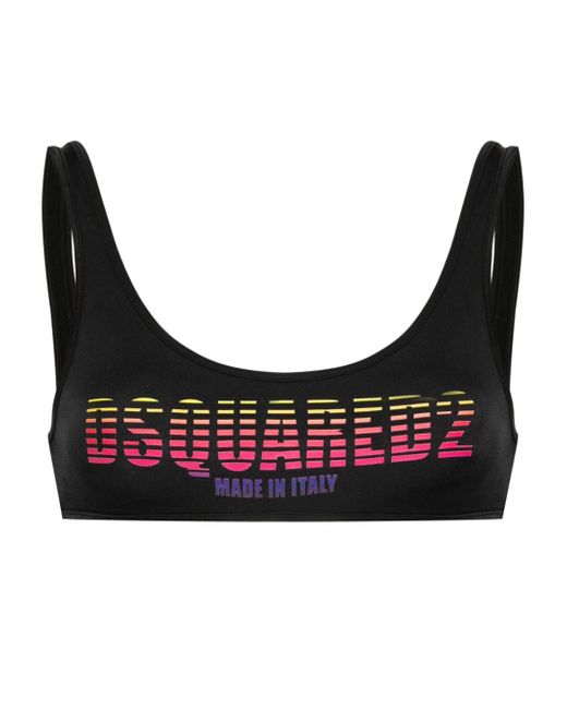 Dsquared2 logo-print bikini top