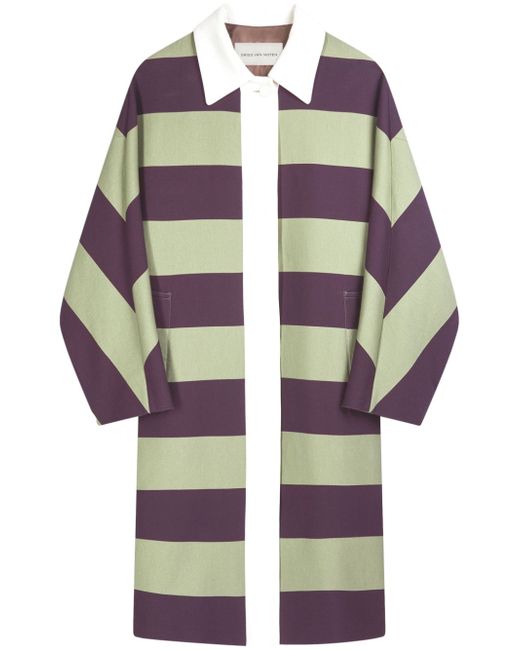 Dries Van Noten striped cotton coat