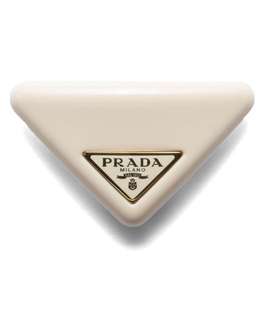 Prada triangle-logo hair clip
