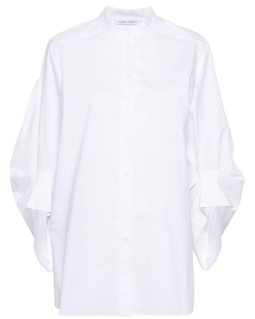 Alberta Ferretti draped-sleeve cotton shirt