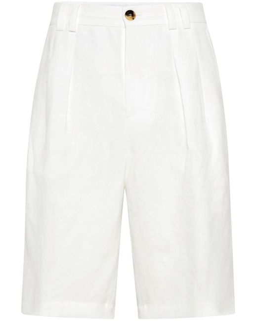 Brunello Cucinelli pleated linen bermuda shorts