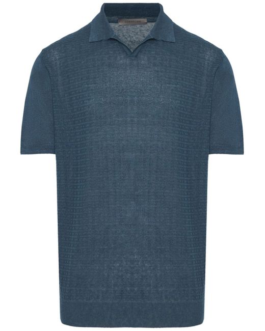 Corneliani textured-finish cotton polo shirt
