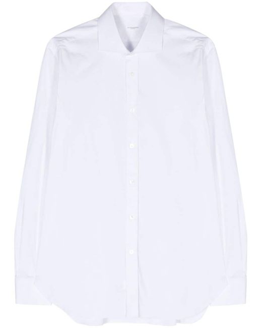 Barba spread-collar cotton-blend shirt