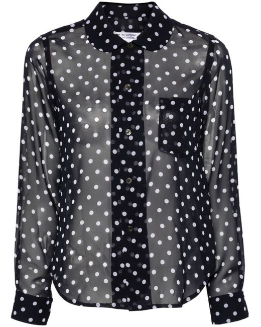 Comme Des Garçons Comme Des Garçons polka dot-print semi-sheer blouse