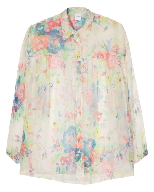 Aspesi floral-print crepon shirt