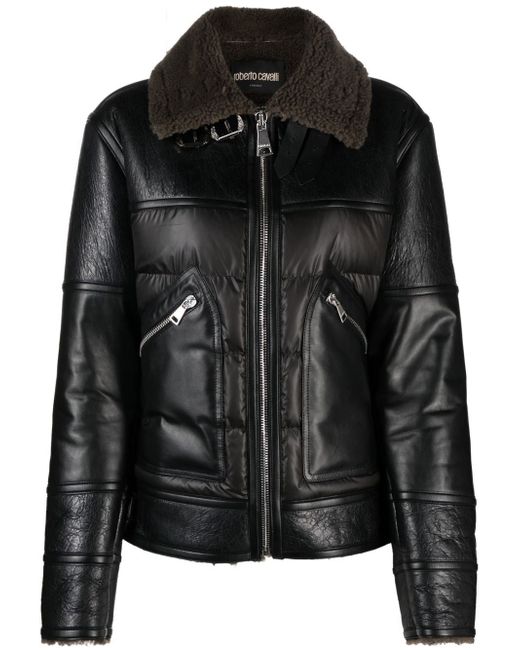 Roberto Cavalli zip-fastening leather jacket