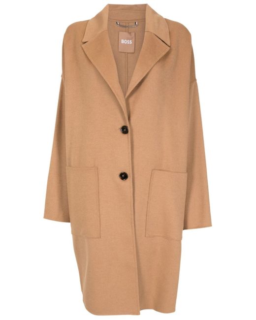 Boss single-breasted double-faced coat