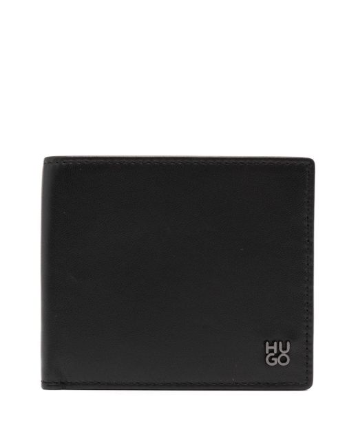 Hugo Boss logo-lettering bi-fold leather wallet