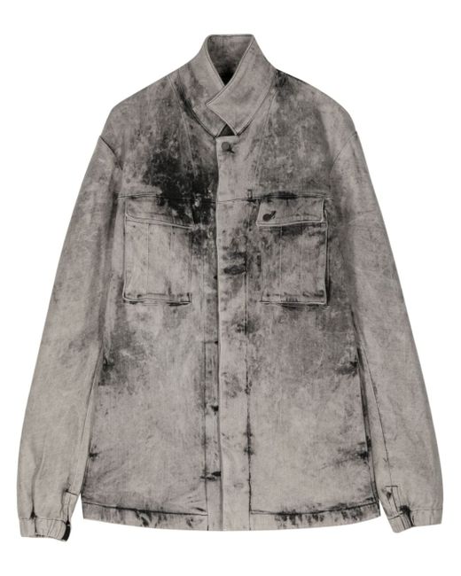 Boris Bidjan Saberi acid-wash cotton-blend denim jacket