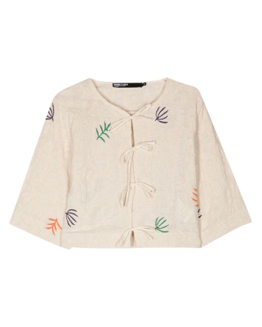 Bimba Y Lola patterned-jacquard cotton blouse