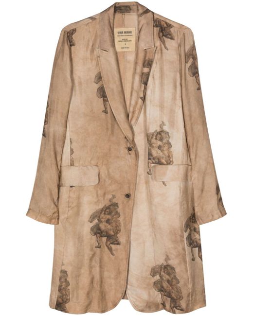 Uma Wang Katia motif-print coat