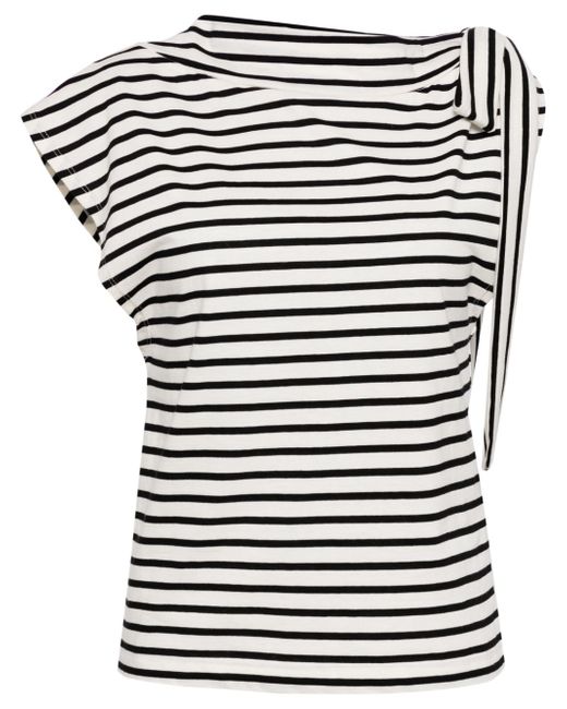 Msgm bow-detail striped top