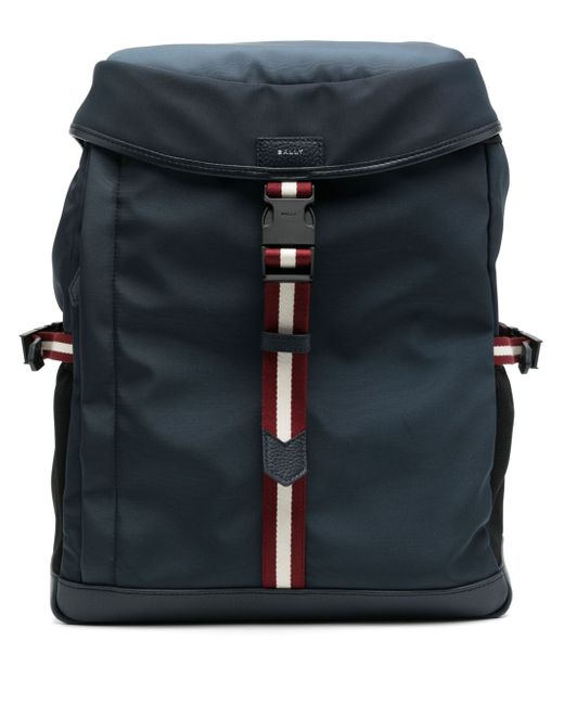 Bally stripe-detail buckled backpack