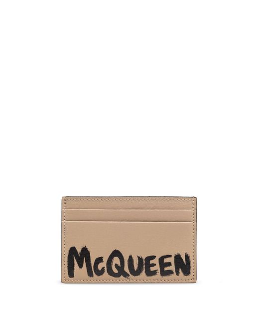 Alexander McQueen logo-print leather cardholder