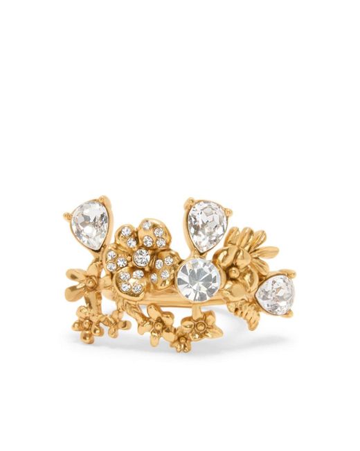 Oscar de la Renta Flower Garden crystal-embellished ring