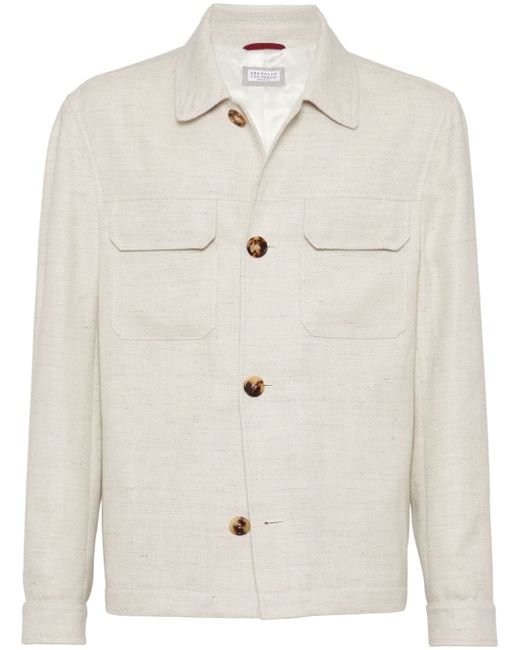 Brunello Cucinelli single-breasted shirt jacket