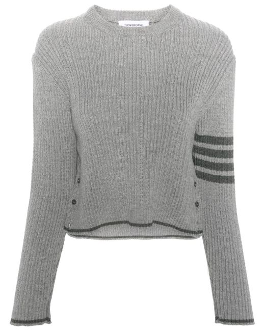 Thom Browne 4-Bar Stripes cable-knit jumper
