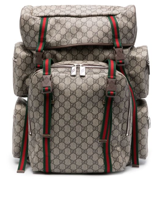 Gucci GG Supreme leather-trim backpack