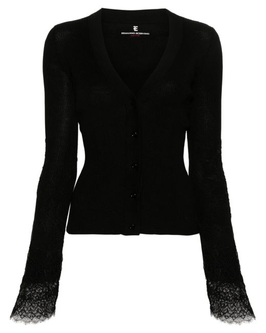 Ermanno Scervino lace-detail knitted cardigan
