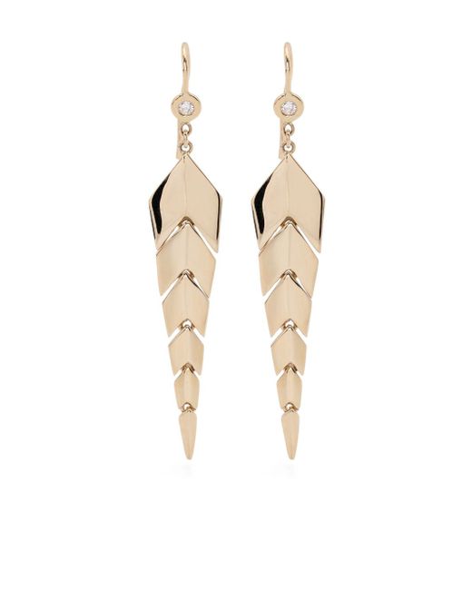 Jacquie Aiche 14kt yellow Small Fishtail drop earrings