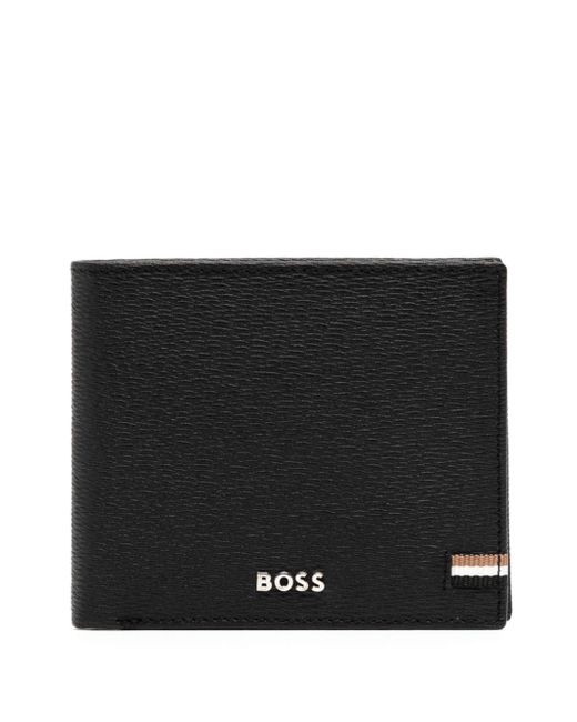 Boss logo-lettering bi-fold wallet