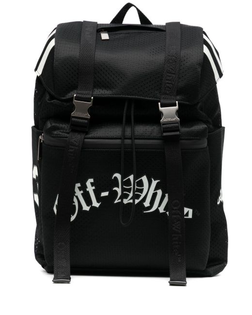 Off-White logo-print mesh backpack