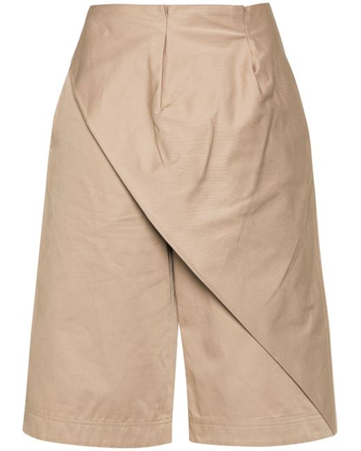 Loewe overlapping faille pleated shorts