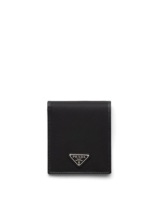 Prada recycled-nylon logo plaque wallet